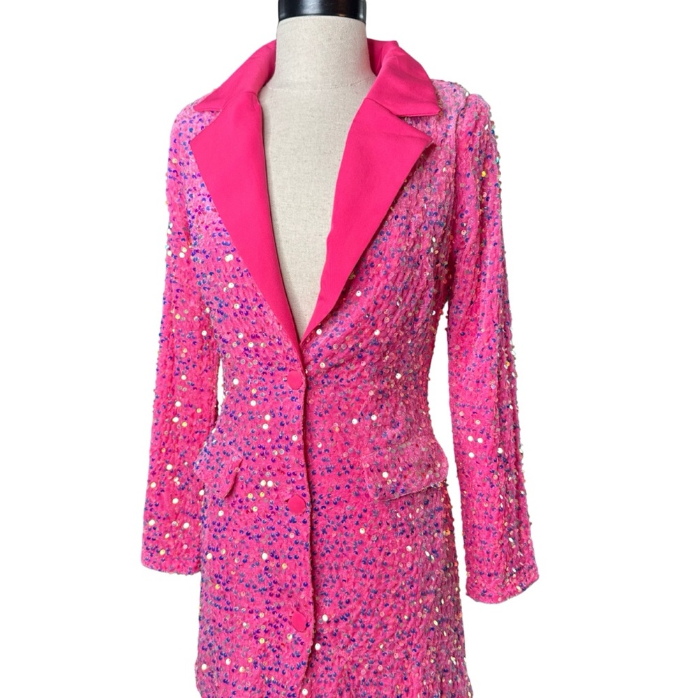 Barbie Pink Sequin Blazer Dress